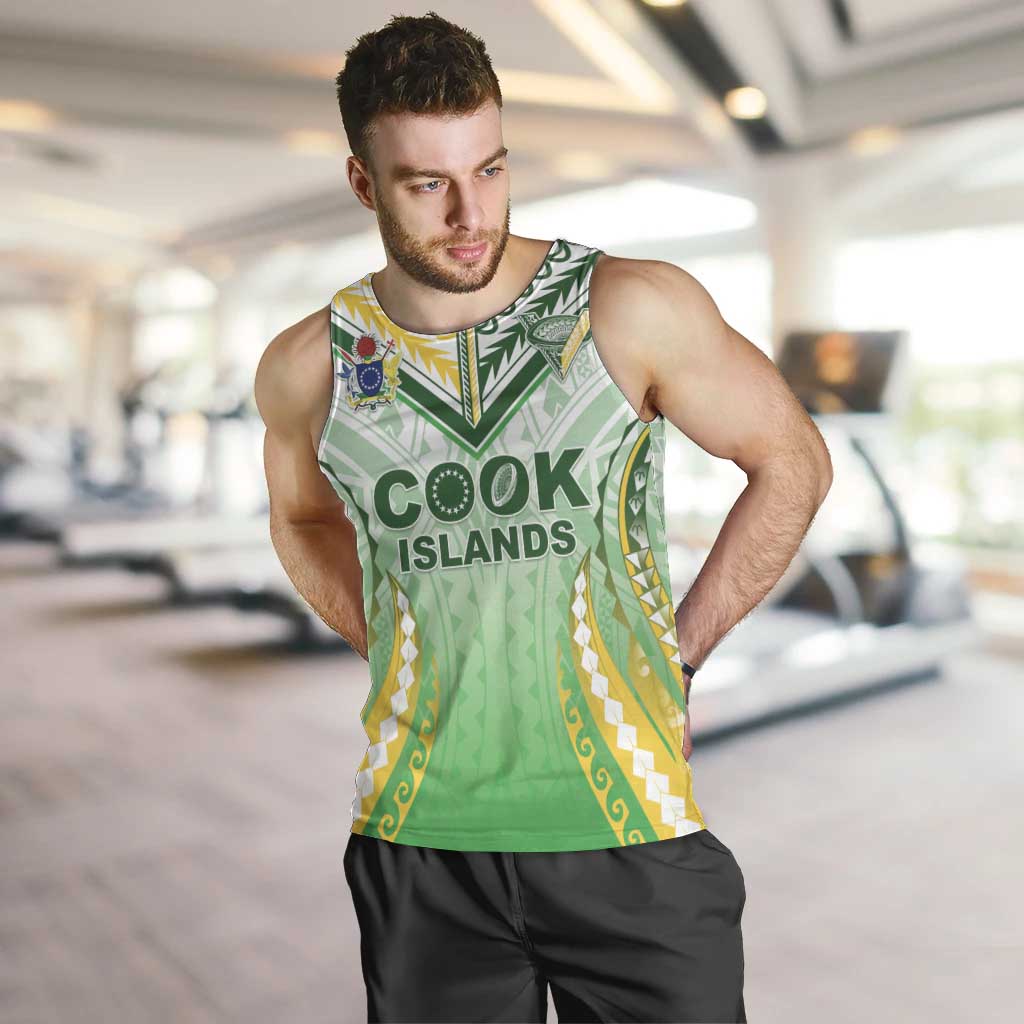 Custom Cook Islands Rugby Men Tank Top Unique Style White Version LT05 White - Polynesian Pride
