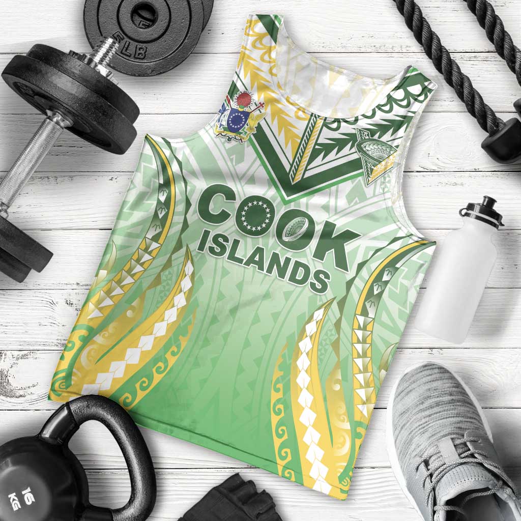 Custom Cook Islands Rugby Men Tank Top Unique Style White Version LT05 - Polynesian Pride