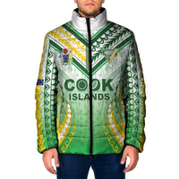 Custom Cook Islands Rugby Padded Jacket Unique Style White Version LT05 Men White - Polynesian Pride