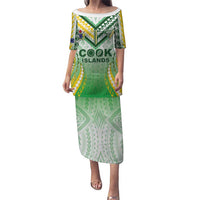 Custom Cook Islands Rugby Puletasi Unique Style White Version LT05 Long Dress White - Polynesian Pride