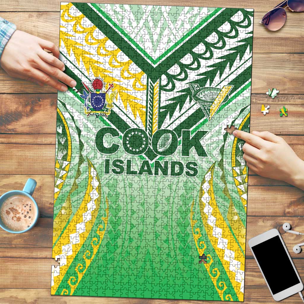 Cook Islands Rugby Puzzle Unique Style White Version LT05 White - Polynesian Pride