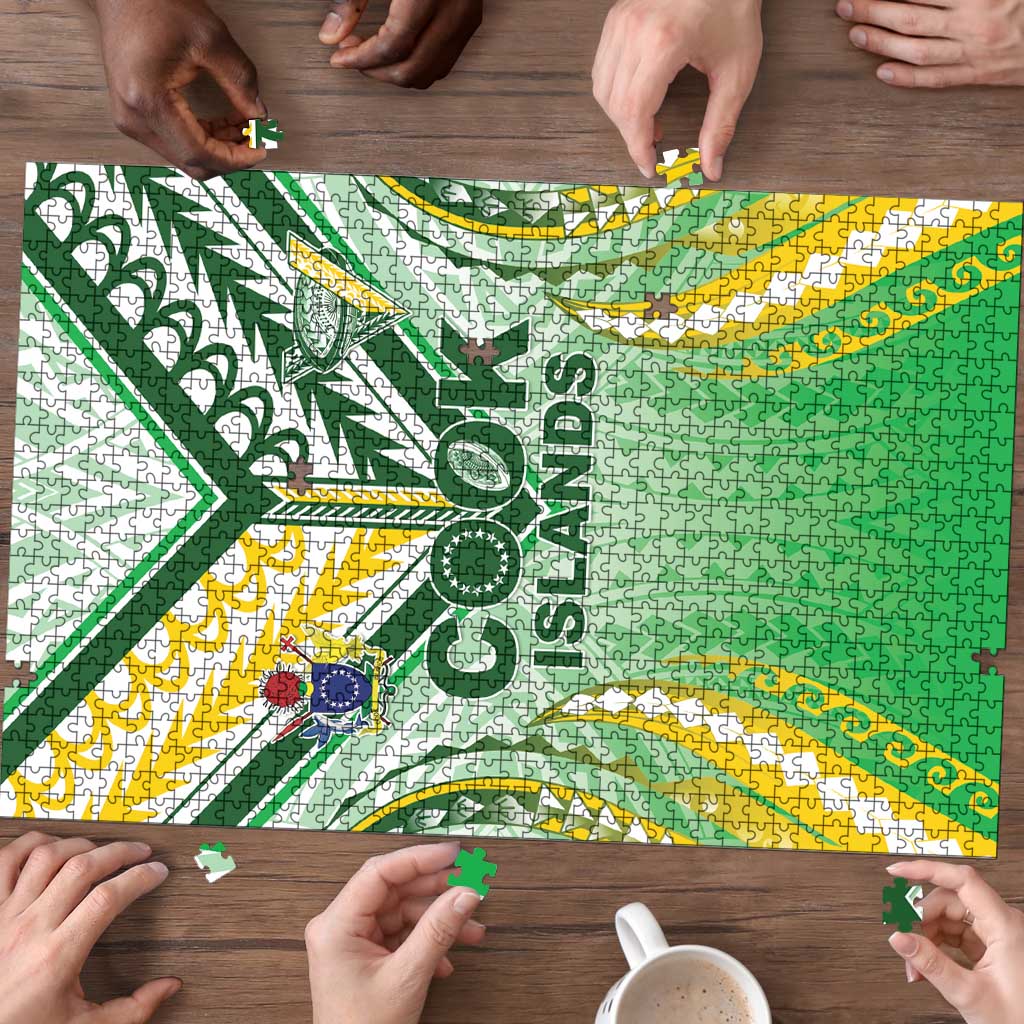 Cook Islands Rugby Puzzle Unique Style White Version LT05 - Polynesian Pride