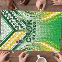 Cook Islands Rugby Puzzle Unique Style White Version LT05 - Polynesian Pride