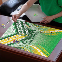 Cook Islands Rugby Puzzle Unique Style White Version LT05 - Polynesian Pride