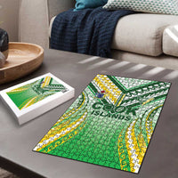 Cook Islands Rugby Puzzle Unique Style White Version LT05 - Polynesian Pride