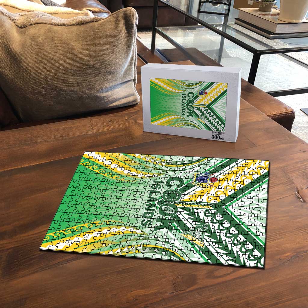 Cook Islands Rugby Puzzle Unique Style White Version LT05 - Polynesian Pride