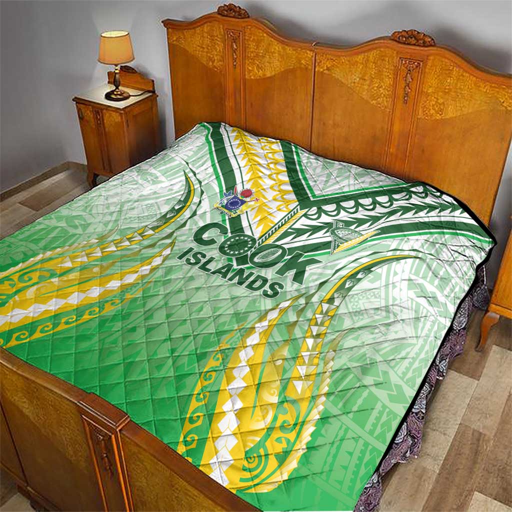 Cook Islands Rugby Quilt Unique Style White Version LT05 - Polynesian Pride