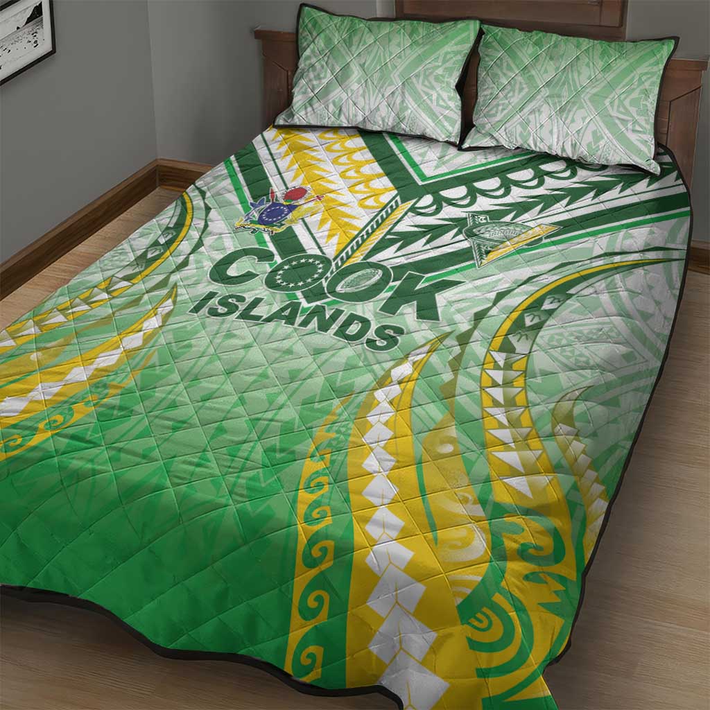 Cook Islands Rugby Quilt Bed Set Unique Style White Version LT05 - Polynesian Pride