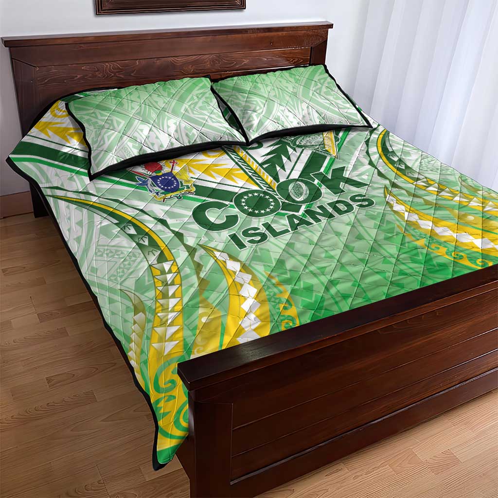 Cook Islands Rugby Quilt Bed Set Unique Style White Version LT05 - Polynesian Pride