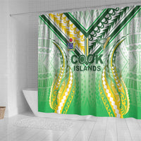 Cook Islands Rugby Shower Curtain Unique Style White Version LT05 - Polynesian Pride