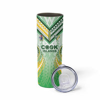Custom Cook Islands Rugby Skinny Tumbler Unique Style White Version LT05 - Polynesian Pride