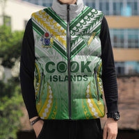 Custom Cook Islands Rugby Sleeveless Puffer Jacket Unique Style White Version LT05 - Polynesian Pride