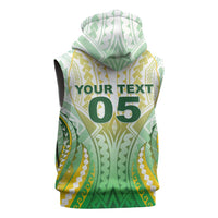 Custom Cook Islands Rugby Sleeveless Zip Hoodie Unique Style White Version LT05 - Polynesian Pride