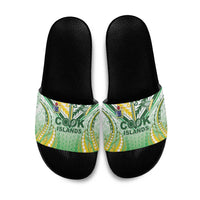 Cook Islands Rugby Slide Sandals Unique Style White Version LT05 White - Polynesian Pride