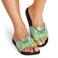 Cook Islands Rugby Slide Sandals Unique Style White Version LT05 - Polynesian Pride