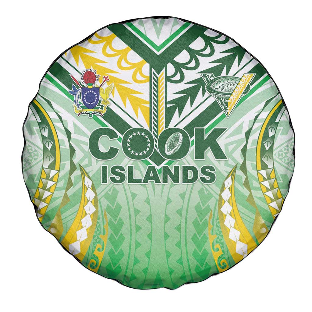 Cook Islands Rugby Spare Tire Cover Unique Style White Version LT05 - Polynesian Pride