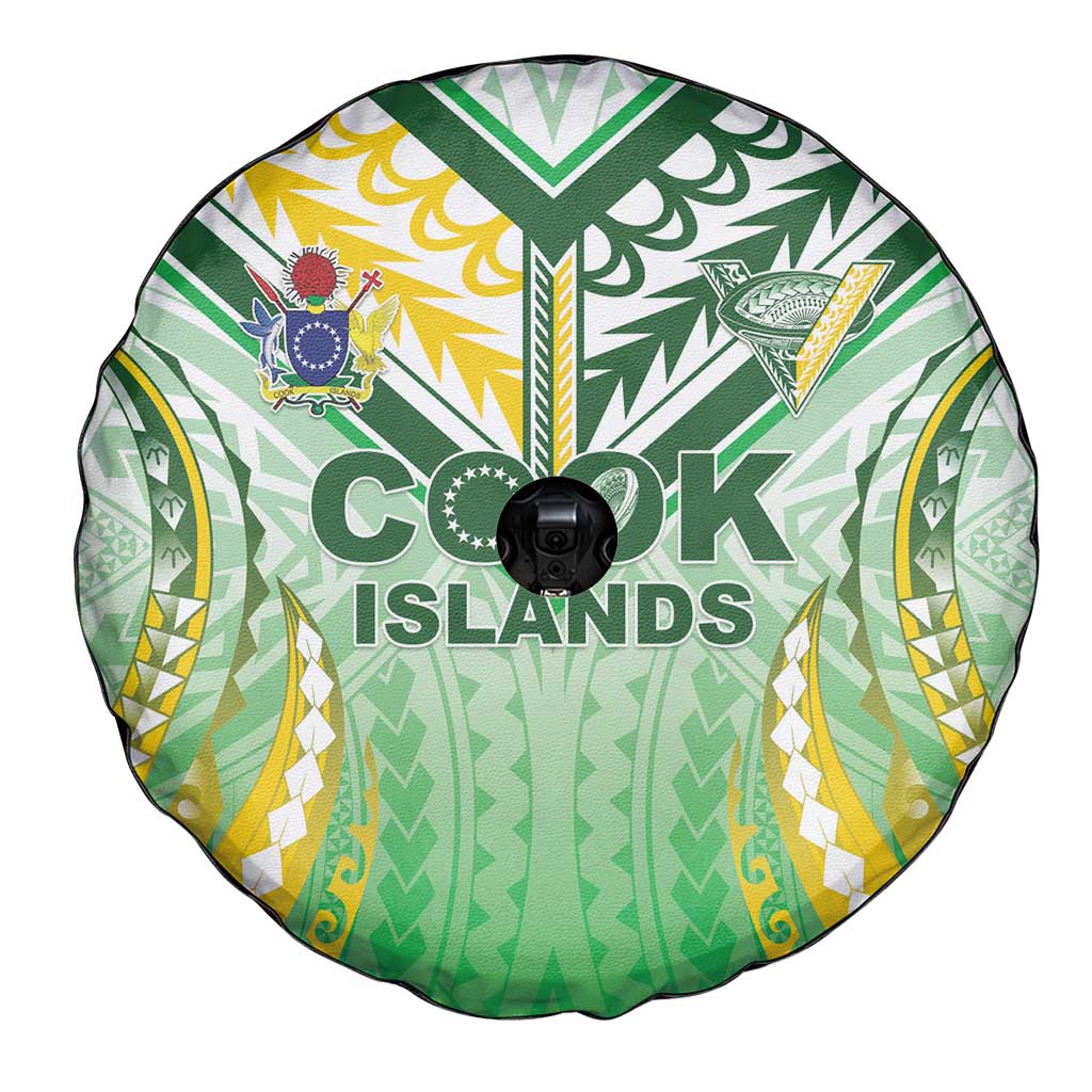 Cook Islands Rugby Spare Tire Cover Unique Style White Version LT05 - Polynesian Pride