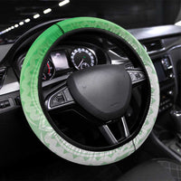 Cook Islands Rugby Steering Wheel Cover Unique Style White Version LT05 Universal Fit White - Polynesian Pride