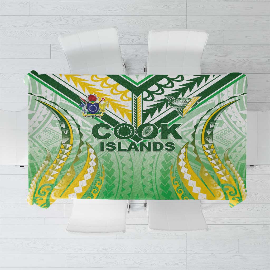 Cook Islands Rugby Tablecloth Unique Style White Version LT05 White - Polynesian Pride