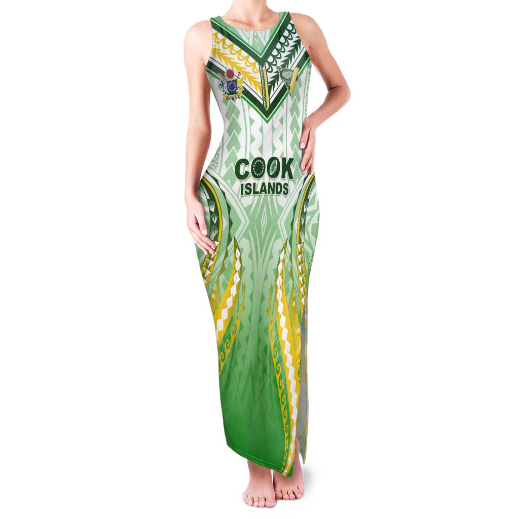 Custom Cook Islands Rugby Tank Maxi Dress Unique Style White Version LT05 Women White - Polynesian Pride