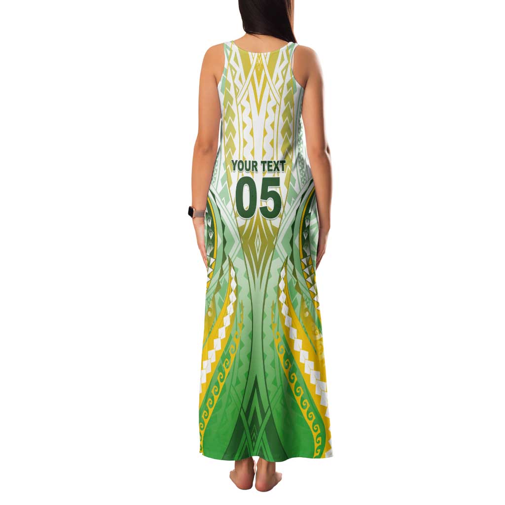 Custom Cook Islands Rugby Tank Maxi Dress Unique Style White Version LT05 - Polynesian Pride