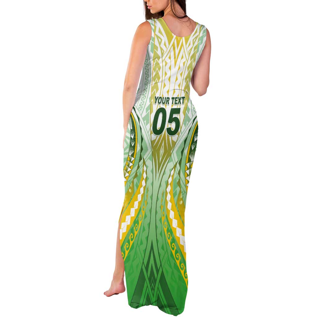 Custom Cook Islands Rugby Tank Maxi Dress Unique Style White Version LT05 - Polynesian Pride