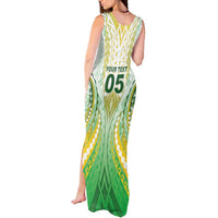 Custom Cook Islands Rugby Tank Maxi Dress Unique Style White Version LT05 - Polynesian Pride