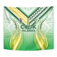 Cook Islands Rugby Tapestry Unique Style White Version LT05 - Polynesian Pride