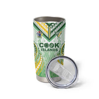 Custom Cook Islands Rugby Tumbler Cup Unique Style White Version LT05 - Polynesian Pride