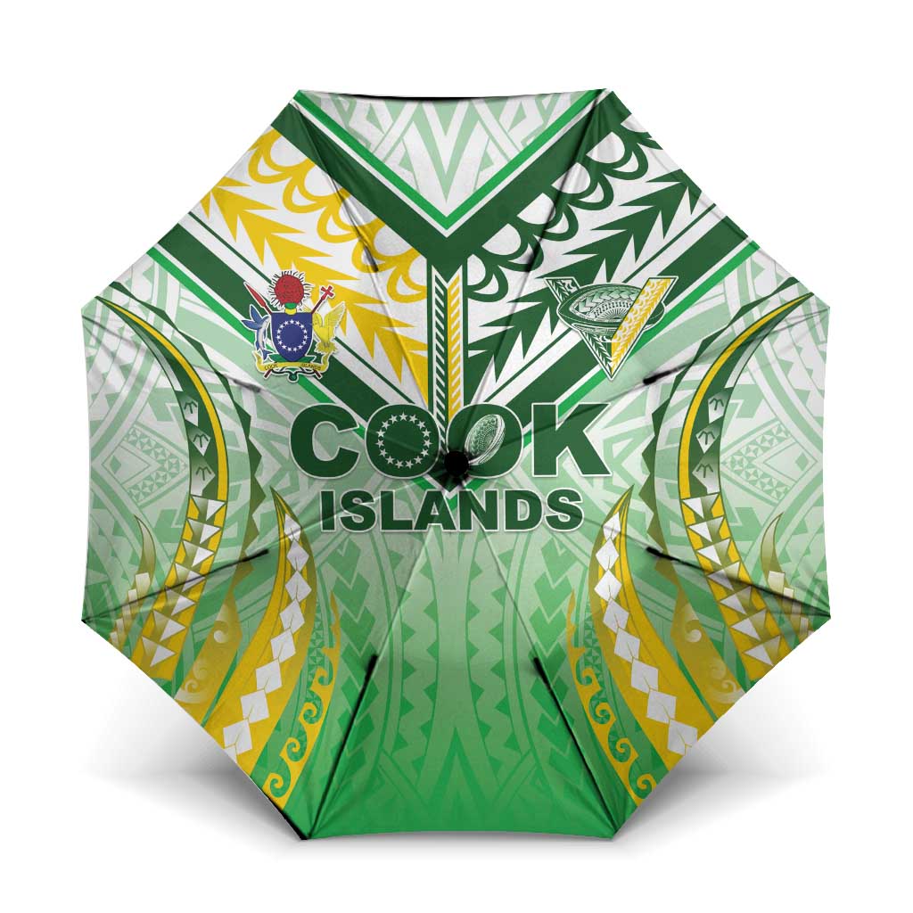 Cook Islands Rugby Umbrella Unique Style White Version LT05 One Size Folded 11.42 inch Opened Diameter 37.4 inch White - Polynesian Pride