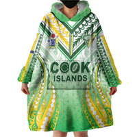 Custom Cook Islands Rugby Wearable Blanket Hoodie Unique Style White Version LT05 - Polynesian Pride