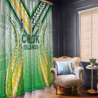 Cook Islands Rugby Window Curtain Unique Style White Version LT05 - Polynesian Pride