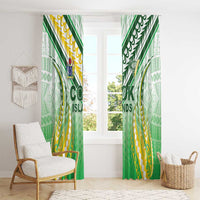 Cook Islands Rugby Window Curtain Unique Style White Version LT05 - Polynesian Pride