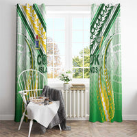 Cook Islands Rugby Window Curtain Unique Style White Version LT05 - Polynesian Pride