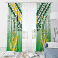 Cook Islands Rugby Window Curtain Unique Style White Version LT05 - Polynesian Pride