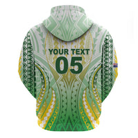 Custom Cook Islands Rugby Zip Hoodie Unique Style White Version LT05 - Polynesian Pride