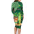 Personalised Hawaii St.Patrick Day Family Matching Long Sleeve Bodycon Dress and Hawaiian Shirt Surfing Leprechaun LT05 - Polynesian Pride