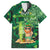 Personalised Hawaii St.Patrick Day Family Matching Off Shoulder Long Sleeve Dress and Hawaiian Shirt Surfing Leprechaun LT05 Dad's Shirt - Short Sleeve Green - Polynesian Pride