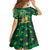 Personalised Hawaii St.Patrick Day Family Matching Off Shoulder Short Dress and Hawaiian Shirt Surfing Leprechaun LT05 - Polynesian Pride