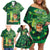 Personalised Hawaii St.Patrick Day Family Matching Off Shoulder Short Dress and Hawaiian Shirt Surfing Leprechaun LT05 - Polynesian Pride