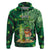 Personalised Hawaii St.Patrick Day Hoodie Surfing Leprechaun LT05 Pullover Hoodie Green - Polynesian Pride