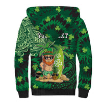 Personalised Hawaii St.Patrick Day Sherpa Hoodie Surfing Leprechaun LT05 - Polynesian Pride