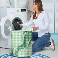 Green Hawaii Palaka Laundry Basket Hawaiian Honohono Lei LT05 - Polynesian Pride