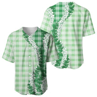 Green Hawaii Palaka Baseball Jersey Hawaiian Honohono Lei LT05 - Polynesian Pride