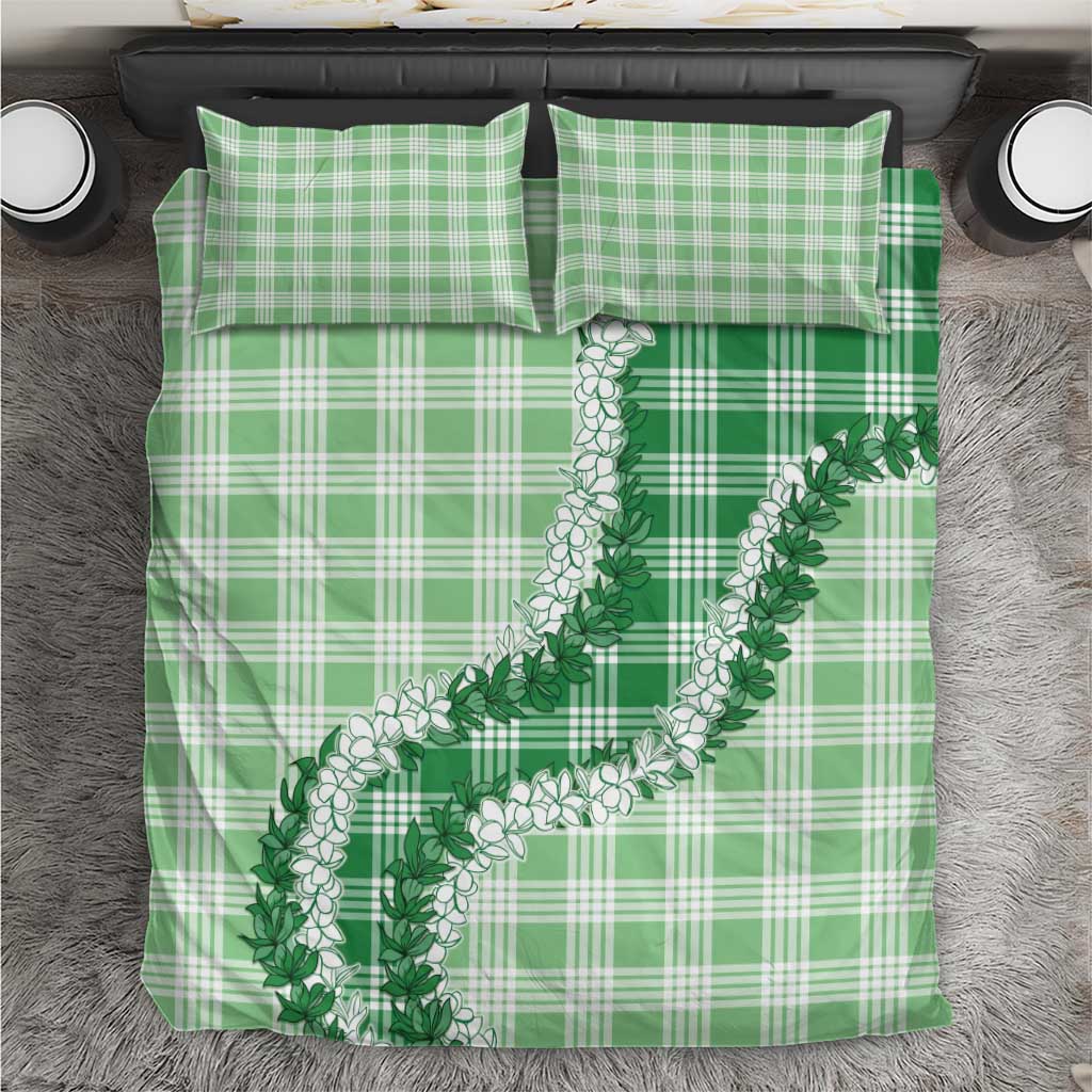 Green Hawaii Palaka Bedding Set Hawaiian Honohono Lei LT05 Green - Polynesian Pride
