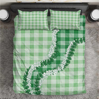 Green Hawaii Palaka Bedding Set Hawaiian Honohono Lei LT05 Green - Polynesian Pride