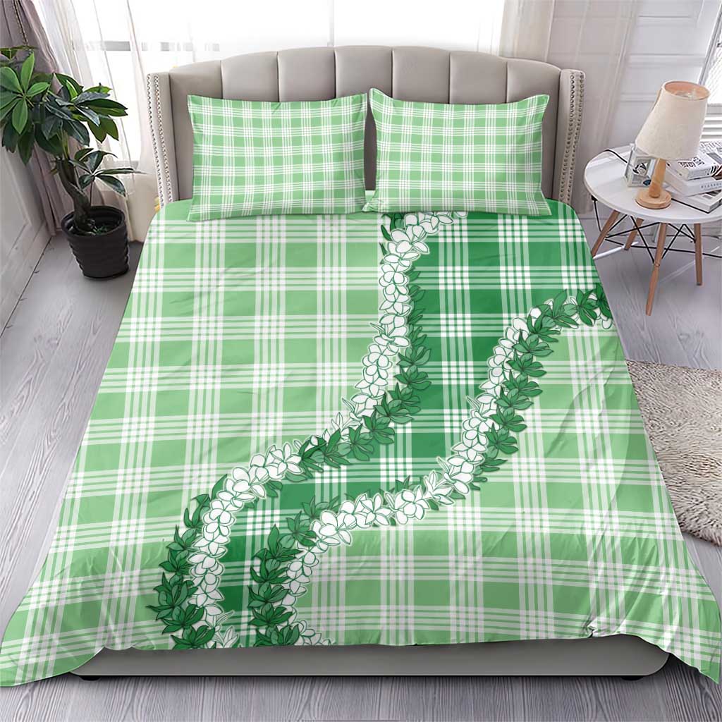 Green Hawaii Palaka Bedding Set Hawaiian Honohono Lei LT05 - Polynesian Pride