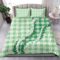 Green Hawaii Palaka Bedding Set Hawaiian Honohono Lei LT05 - Polynesian Pride