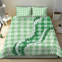 Green Hawaii Palaka Bedding Set Hawaiian Honohono Lei LT05 - Polynesian Pride
