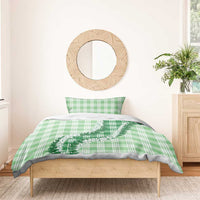 Green Hawaii Palaka Bedding Set Hawaiian Honohono Lei LT05 - Polynesian Pride